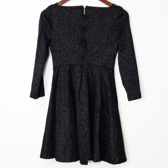Kate Spade Dress Shimmer Fit and Flare Black Size 0 Artful Statement - Picture 2 of 9